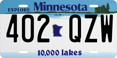MN license plate 402QZW
