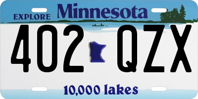 MN license plate 402QZX