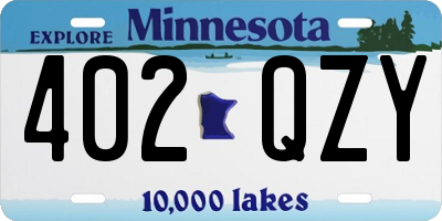 MN license plate 402QZY