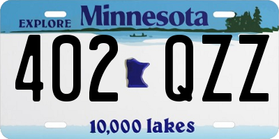 MN license plate 402QZZ