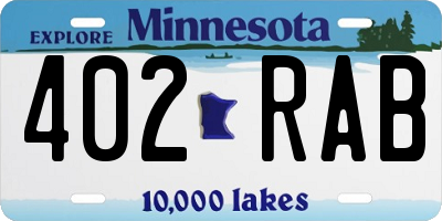 MN license plate 402RAB