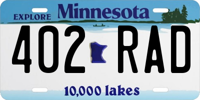 MN license plate 402RAD