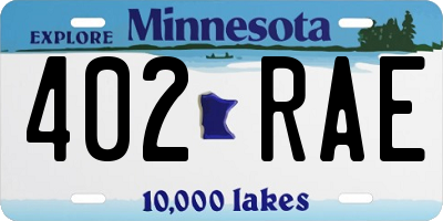 MN license plate 402RAE