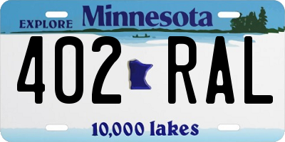 MN license plate 402RAL