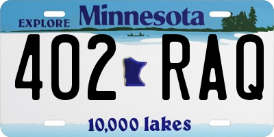 MN license plate 402RAQ