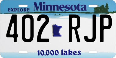 MN license plate 402RJP