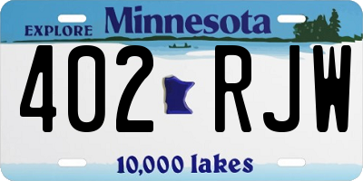MN license plate 402RJW
