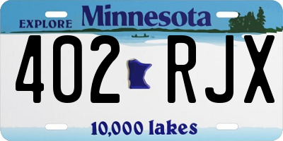 MN license plate 402RJX