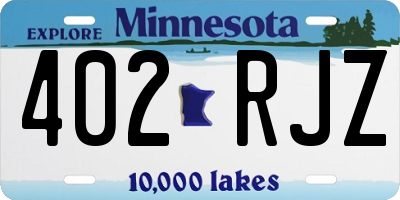 MN license plate 402RJZ