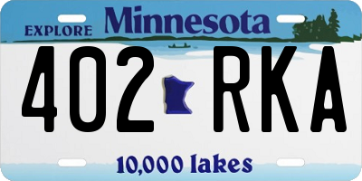 MN license plate 402RKA