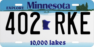 MN license plate 402RKE