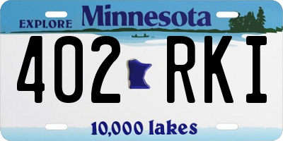 MN license plate 402RKI