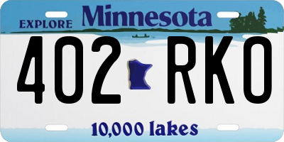 MN license plate 402RKO