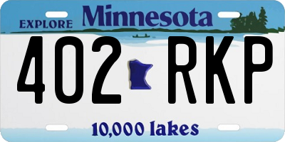 MN license plate 402RKP