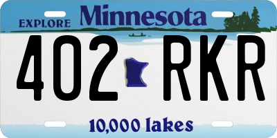 MN license plate 402RKR