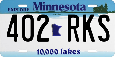 MN license plate 402RKS