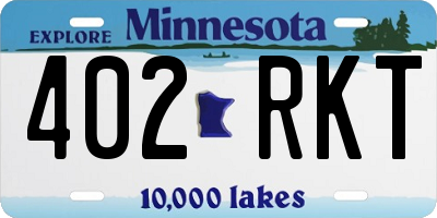 MN license plate 402RKT