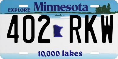 MN license plate 402RKW