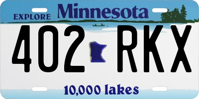 MN license plate 402RKX