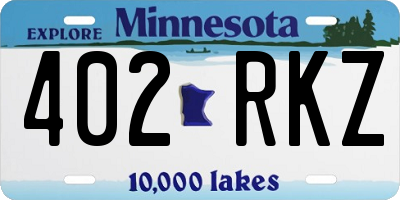 MN license plate 402RKZ