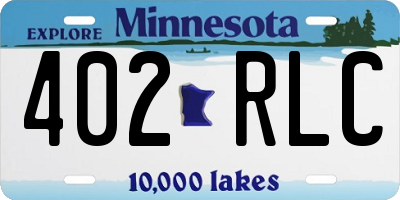 MN license plate 402RLC
