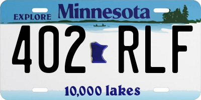 MN license plate 402RLF