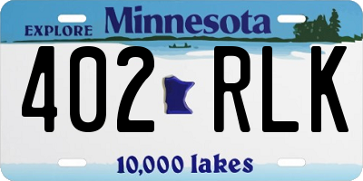 MN license plate 402RLK