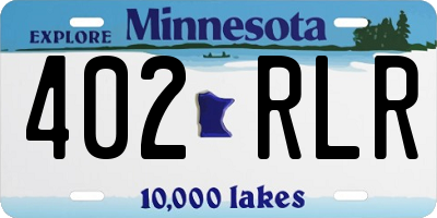 MN license plate 402RLR