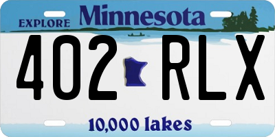 MN license plate 402RLX