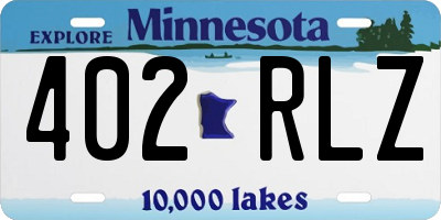 MN license plate 402RLZ