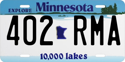 MN license plate 402RMA