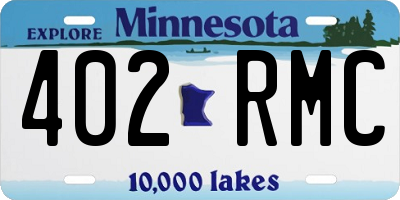 MN license plate 402RMC