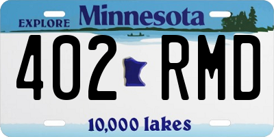 MN license plate 402RMD