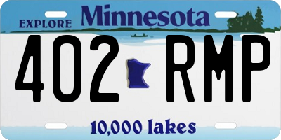 MN license plate 402RMP