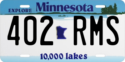 MN license plate 402RMS