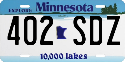 MN license plate 402SDZ