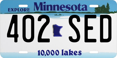 MN license plate 402SED