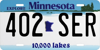 MN license plate 402SER