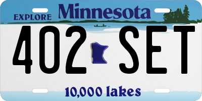 MN license plate 402SET