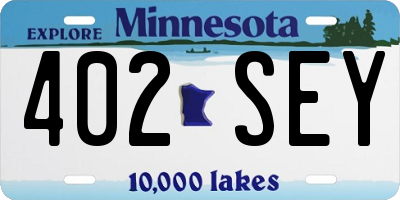 MN license plate 402SEY