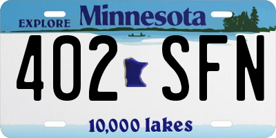 MN license plate 402SFN