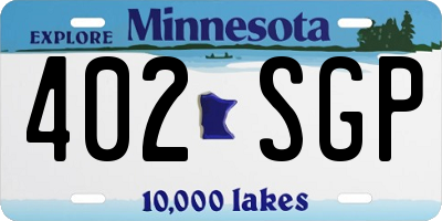 MN license plate 402SGP