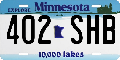 MN license plate 402SHB