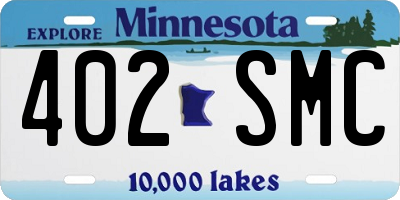 MN license plate 402SMC