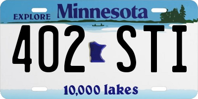 MN license plate 402STI