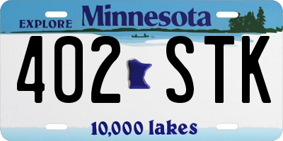 MN license plate 402STK