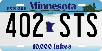 MN license plate 402STS
