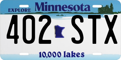 MN license plate 402STX