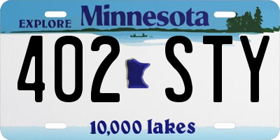 MN license plate 402STY