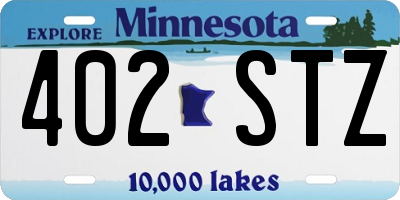 MN license plate 402STZ